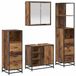 vidaXL Meuble de salle de bain 4 pièces Bois vieilli 65 x 33 x 60 cm Bois traité