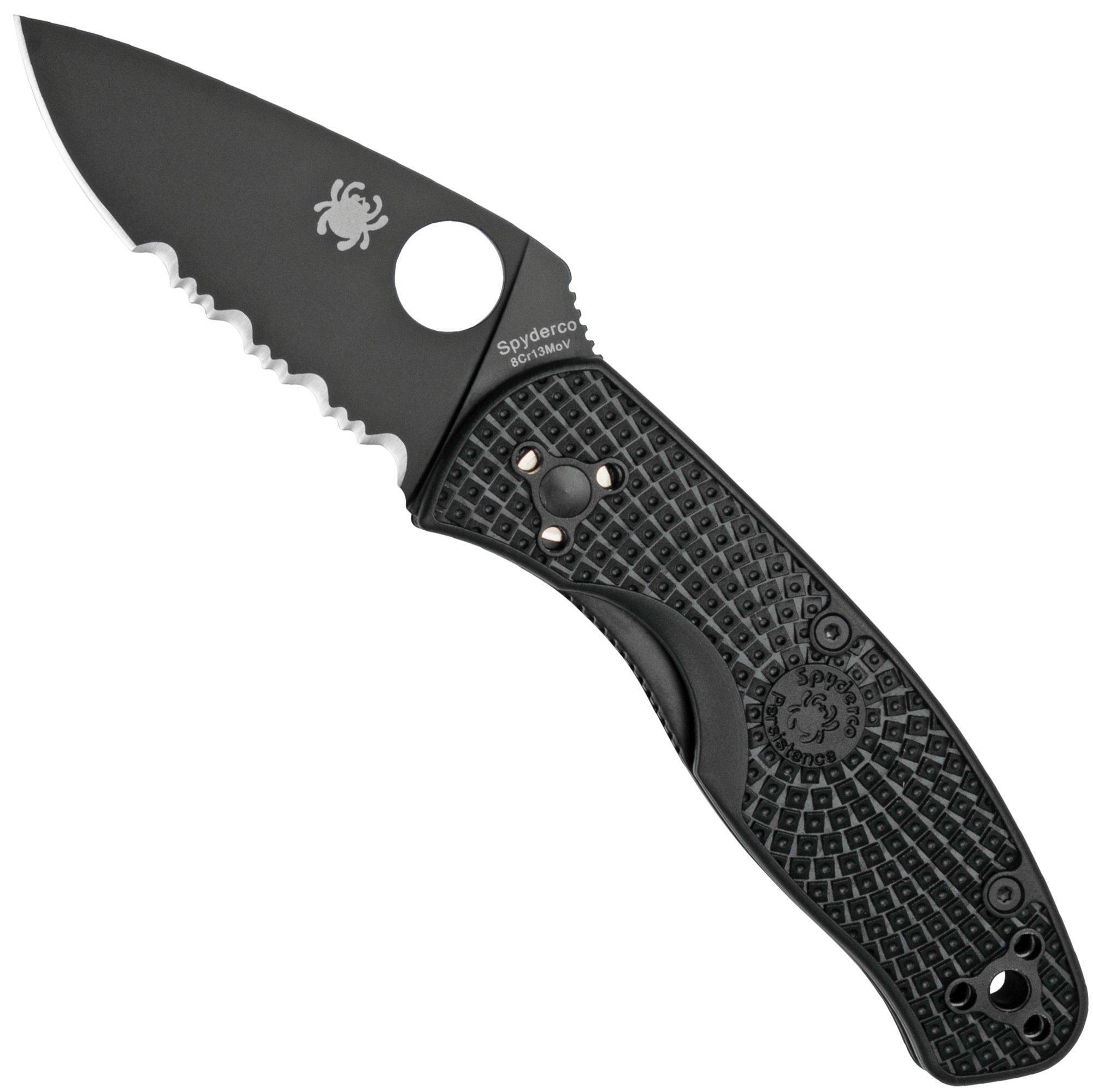 Spyderco Persistence Lightweight Black C136PSBBK FRN deelsgekarteld zakmes