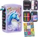 Trousse à crayons 2 compartiments trousse à crayons pour filles trousse à crayons pour garçons trousse à crayons 2 compartiments trousse à crayons remplie trousse pour étudiants 27 pièces trousse à crayons pour l'école cahier de devoirs licorne