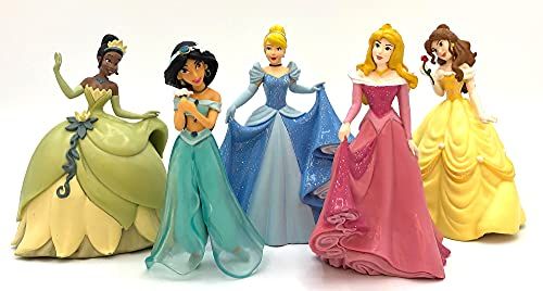 Bullyland 13260 Speelfigenset, Disney Princess - Belle, Jasmin, Aurora, Tiana en Cinderella, geschenkdoos