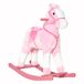 HOMCOM Cheval à bascule pour enfants, jouet en peluche courte, 74x28x65cm, rose