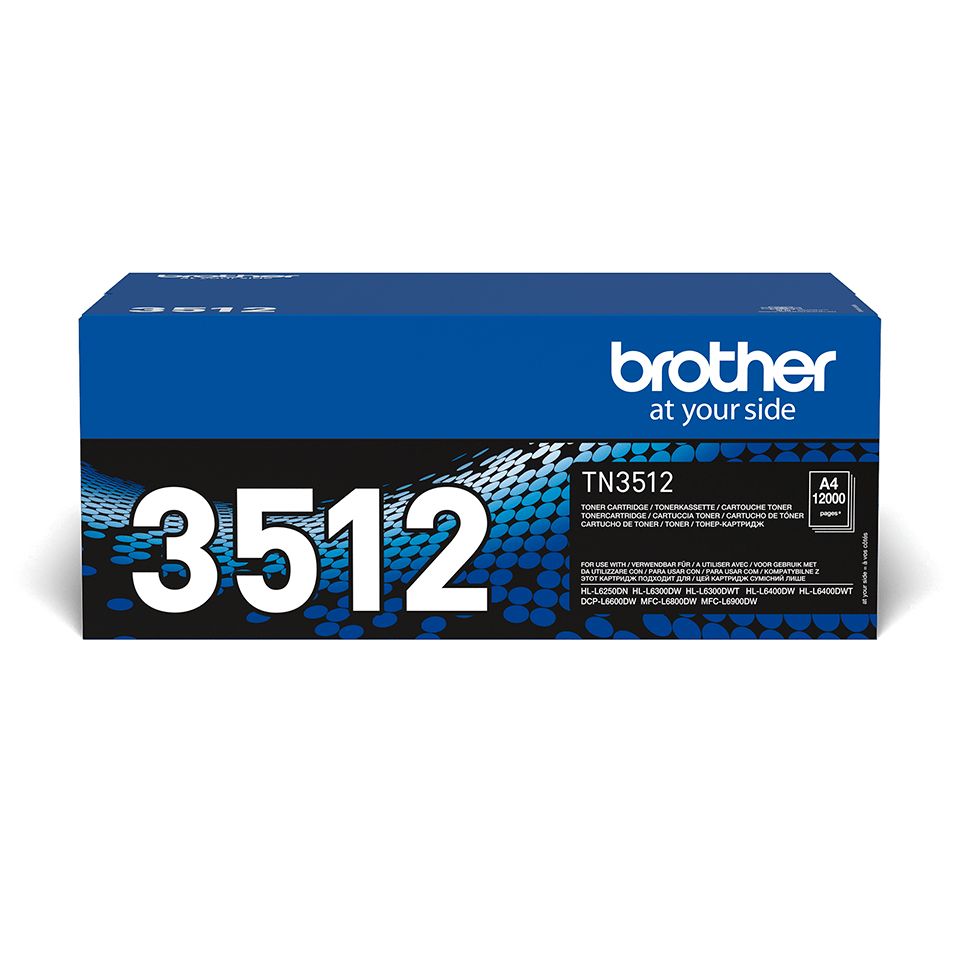 Brother TN-3512 Toner Cartridge - Black - Original - High Yield - 12,000 Pages - Compatible with Brother HL-L6250DN, HL-L6300DW, HL-L6400DW, HL-L6400DWTT, MFC-L6800DWT, MFC-L6900DW
