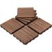 Yaheetech Dalles de terrasse en bois 30 x 30 cm – Brun chaleureux – Bois de sapin et polypropylène