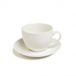 Tasse et sous-tasse Cameo en porcelaine blanche