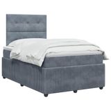 vidaXL Boxspringbed met matras, donkergrijs, 120 x 200 cm, fluweel
