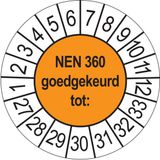 Keuringsstickers Ricard Keuringsstickers NEN 360 Goedgekeurd tot 2027 | 50 stuks, Ø 35 mm | Oranje