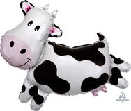 Amscan Qualatex Folie Super Shape Koe Ballon Wit/Zwart 71 cm