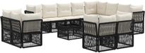 vidaXL - Tuinbank - Set - 12 zitplekken - Zwart - Polyrattan