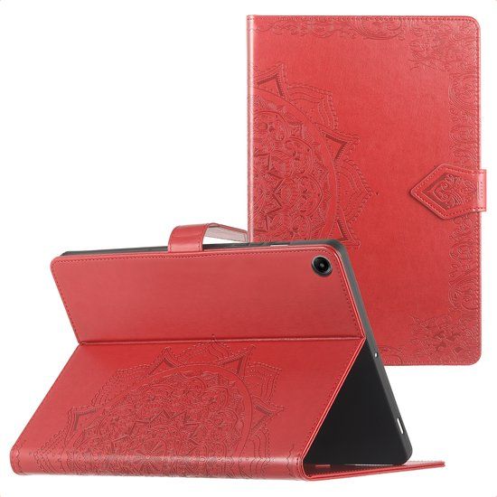 imoshion Tablet Hoes - Geschikt voor Samsung Galaxy Tab A11 Plus - Mandala tablet Bookcase - Rood