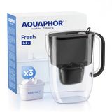 AQUAPHOR Fresh Waterfilterkan met 3 MAXFOR+ Filters – 600 Liter – Zwart