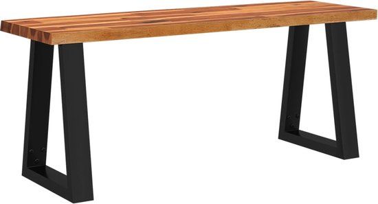 vidaXL Bankje met natuurlijke rand 110 cm massief acaciahout