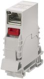 Telegärtner 100007436 Connecteur de rail de support RJ45 Bus, montage en saillie Nombre de pôles : 8P8C Gris clair 1 pièce(s)