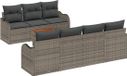 vidaXL Tuinbank Set 7 zitplekken Grijs Polyrattan