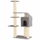 vidaXL Arbre à chat sisal gris clair 183 cm