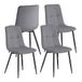 VASAGLE Eetkamerstoelen, fluweel, keukenstoelen, belastbaar tot 120 kg, stoel met verstelbare poten, modern, gewatteerd, voor woonkamer, set van 2, grijs KDC088GN01