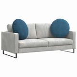 vidaXL - Zitkussens - 2 - st - Fluweel - Blauw - Ø60 - x - 21 - cm