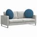 vidaXL - Zitkussens - 2 - st - Fluweel - Blauw - Ø60 - x - 21 - cm