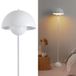 Alpinaluz Stalen vloerlamp met koepelvormige lampenkap - Scandinavische retrostijl - indirecte verlichting naar beneden - E27-fitting - voetschakelaar - woonkamer slaapkamer (wit)
