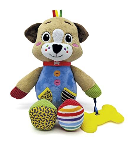 Clementoni - Pete The Puppy-pluche pasgeborenen, speelgoed voor kinderen 0-36 maanden 100% wasbaar, meerkleurig, 17759