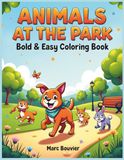Animals at the Park Bold & Easy Coloring Book