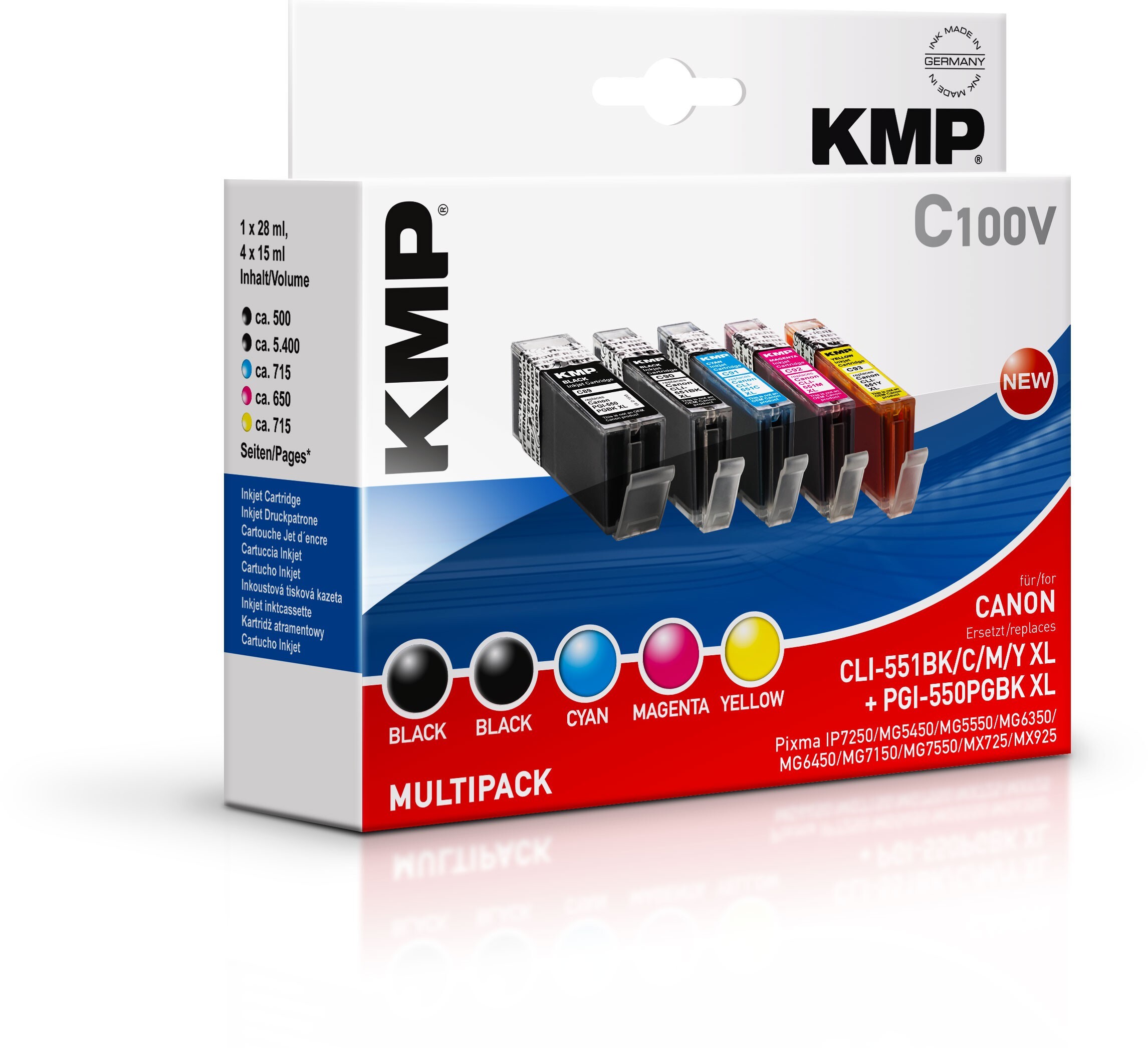 KMP C100V cyaan, geel, magenta