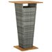 vidaXL Table de bar 60x60x110 cm poly rotin et acacia massif gris