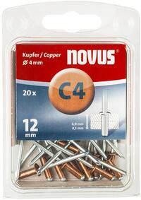 Novus Blindklinknagel C4 X 12mm, Koper, 20 st. - 045-0040