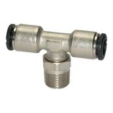 RIEGLER T-steekschroefverbinding »Click-Clock«, draaibaar, R 3/8 a., voor buitenslang Ø 8 mm, werkdruk max. 16 bar, messing vernikkeld