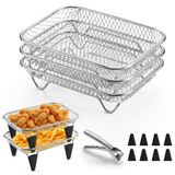 Icecat 3-delige Accessoireset voor Heteluchtfriteuse in Roestvrij Staal