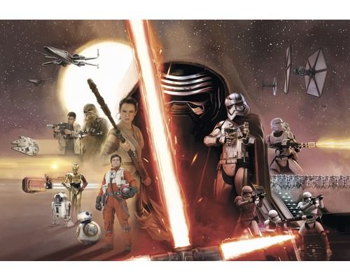 KOMAR Fotobehang papier Disney Edition 2 STAR WARS EP7 COLLAGE 368 x 254 cm