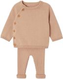 Vertbaudet 2-delige newbornset trui en broek beige