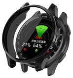 Wigento Garmin Beschermhoes van TPU, volledig dekkend, met elektroplating, voor de Garmin Approach S50 smartwatch, kleur: zwart
