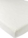 Meyco Baby Uni hoeslaken ledikant - pre-washed hydrofiel - offwhite - 60x120cm
