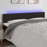 vidaXL - Hoofdbord - LED - 160x5x78/88 cm - stof - zwart