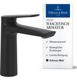 Villeroy & Boch Oasis wastafelmengkraan, waterbesparend, mat zwart, 114mm