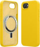 kwmobile telefoonhoesje geschikt voor Apple iPhone 17e / iPhone 16e - Hoesje met magneet compatibel met MagSafe - Smartphone case in stralend geel