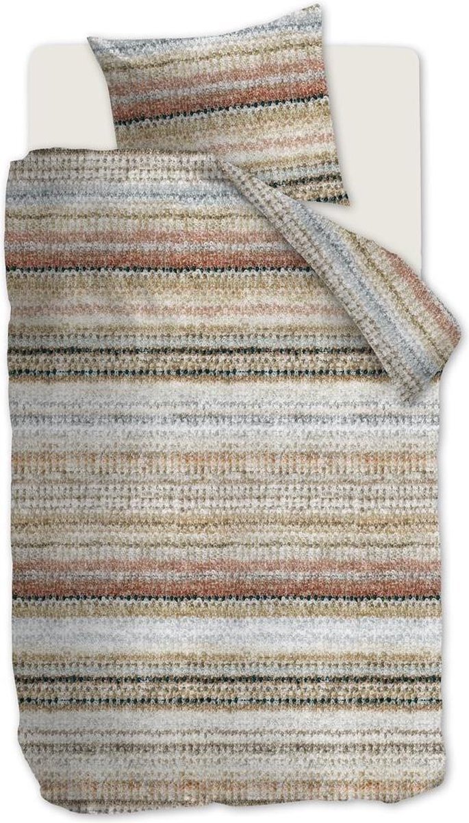 Ariadne At Home Soft Stripes Dekbedovertrek - eenpersoons - 140x200/220 cm - Naturel
