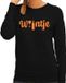 Bellatio Decorations Koningsdag verkleed sweater dames - Wijntje - met glas en fles - glitter oranje - zwart L