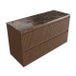 Saniclass Badkamermeubelset - 120x45x63cm - Noche natuurstenen topblad dark emperador - 2 kraangaten - 2 lades - mat walnut pure (hout) SW1420809/SW1242392