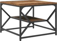 vidaXL Salontafel Oud Hout 51 x 50 x 40 cm Engineered Hout en Staal