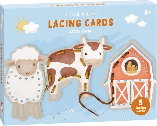 Little Dutch - Rijgkaarten - Little Farm - Educatief spel - 3+ jaar