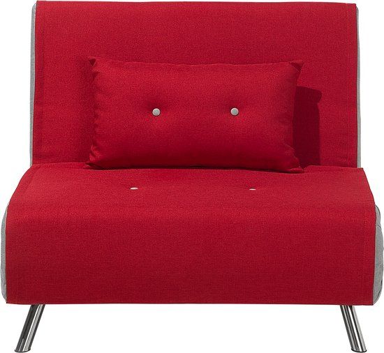 FARRIS - Design slaapbank 1-zits - Rood - Koudschuim - Beliani