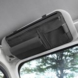 Holland Connections Pare-soleil pour voiture, porte-cartes en cuir, porte-stylos, porte-lunettes, porte-documents, convient à la plupart des voitures, SUV et camions (noir).