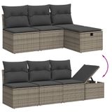 vidaXL 8-delige Loungeset met kussens, polyrattan, grijs