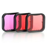 SOONSUN 3 Pack Duikfilter voor GoPro Hero 5 6 7 Zwart Super Suit Duik Behuizing - Rood, Lichtrood en Magenta Filter
