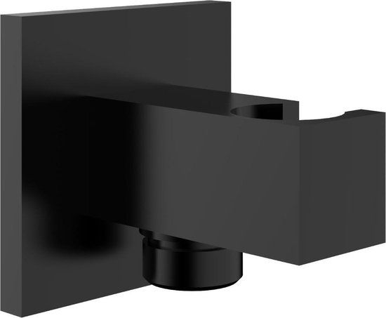Wiesbaden Rombo Handdouchehouder met Doucheslangaansluiting en Opsteek - Mat Zwart