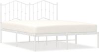vidaXL Bedframe met hoofdbord metaal wit 135x190 cm