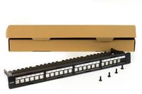 LINK LKPV24R patchpaneel 24 deuren zonder modules met afneembaar frame, zwart