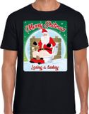 Bellatio Decorations Shoppartners Bv Fout Kerstshirt / t-shirt - Merry shitmas losing a turkey - zwart voor heren - kerstkleding / kerst outfit L