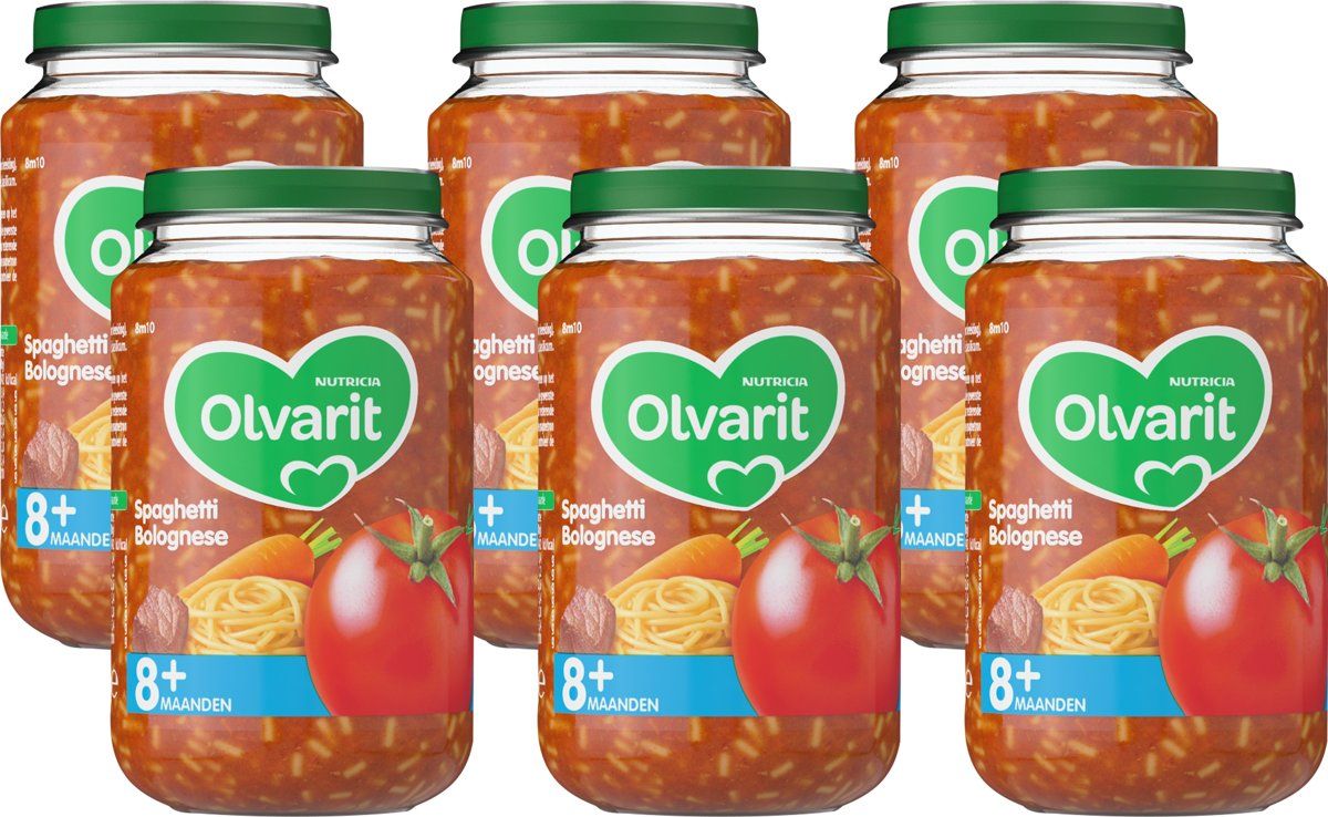 Olvarit babyvoeding spaghetti bolognese 8 mnd 6 x 200 gram